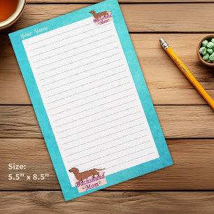 Dachshund Ditt Namn Mamma Turkos Kantad Brevpapper