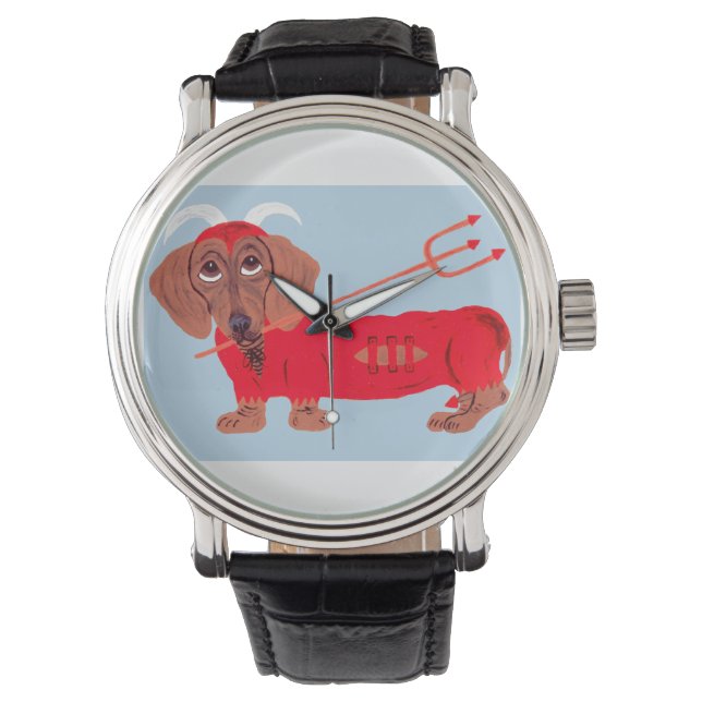 Dachshund Djävul Armbandsur (Framsida)