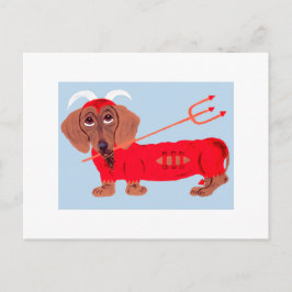 Dachshund Djävul Helg Vykort