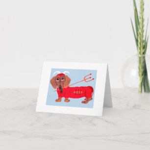 Dachshund Djävul Helgkort