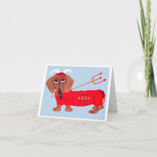 Dachshund Djävul Helgkort