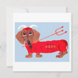 Dachshund Djävul Julkort