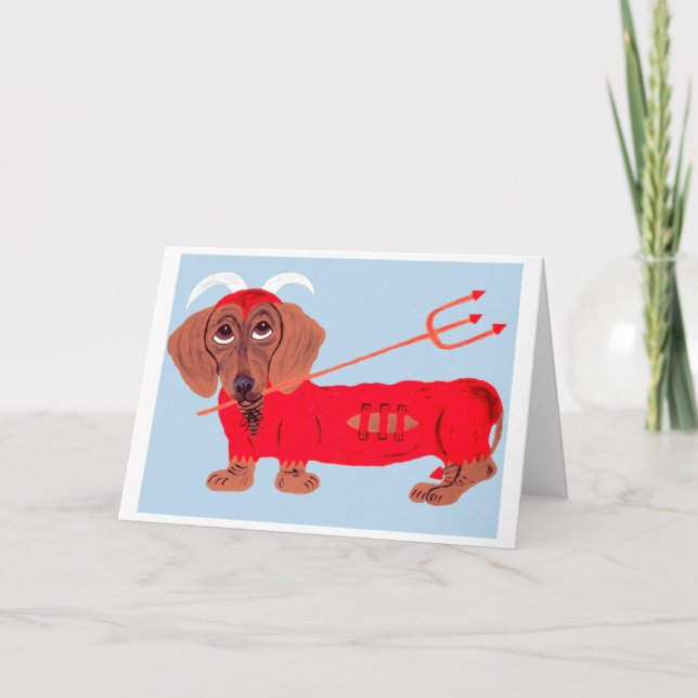Dachshund Djävul Kort (Framsida)