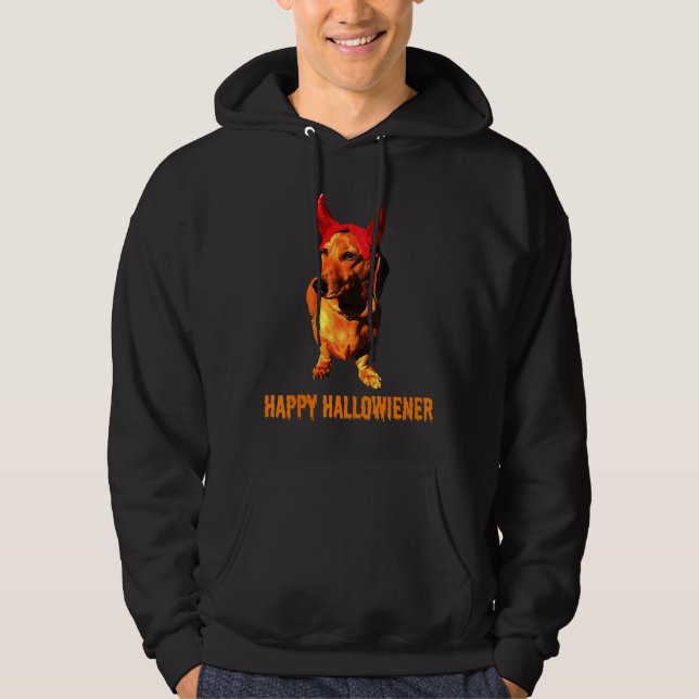 Dachshund Djävulen Hoodie (Framsida)