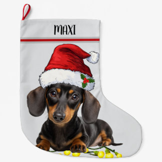 Dachshund Dog Custom Pet Stor Julstrumpa