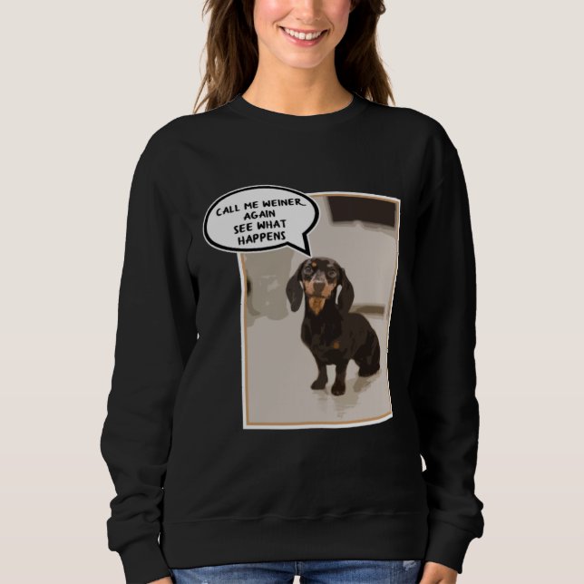 Dachshund Dog Gangster Artistic T Shirt (Framsida)