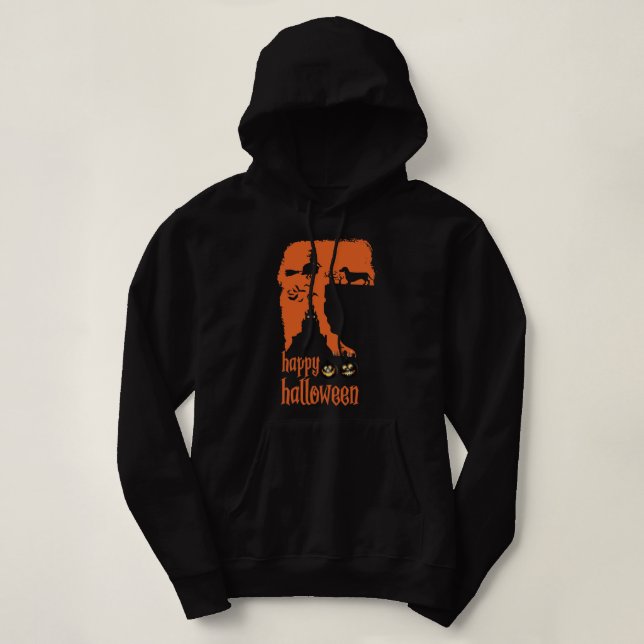 Dachshund Dog Halloween costume Spooky Scary T Shirt (Design framsida)