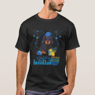 Dachshund Dog Hanukkah Chanukah Menorah Christmas T Shirt