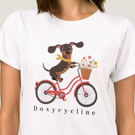 Dachshund Dog On Bike Doxycycline Cycling T Shirt
