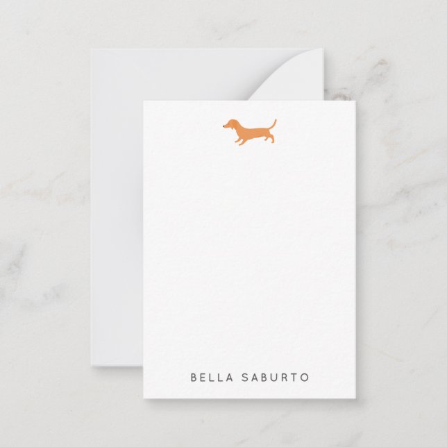 Dachshund Dog Personal Flat Note Card Anteckningskort (Framsida)