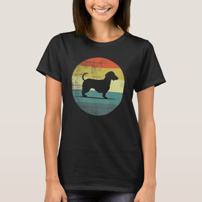 Dachshund Dog Retro Design T Shirt (Framsida)