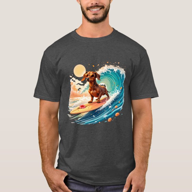 Dachshund Dog Summer Vibes T Shirt (Framsida)