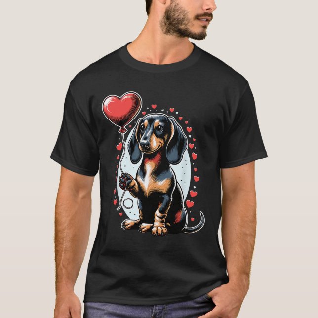 Dachshund Dog Valentine's Day Dog Owner Valentine  T Shirt (Framsida)