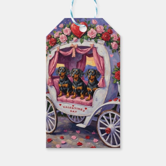 Dachshund Dog Valentine's Day Presentetikett (Framsidan)