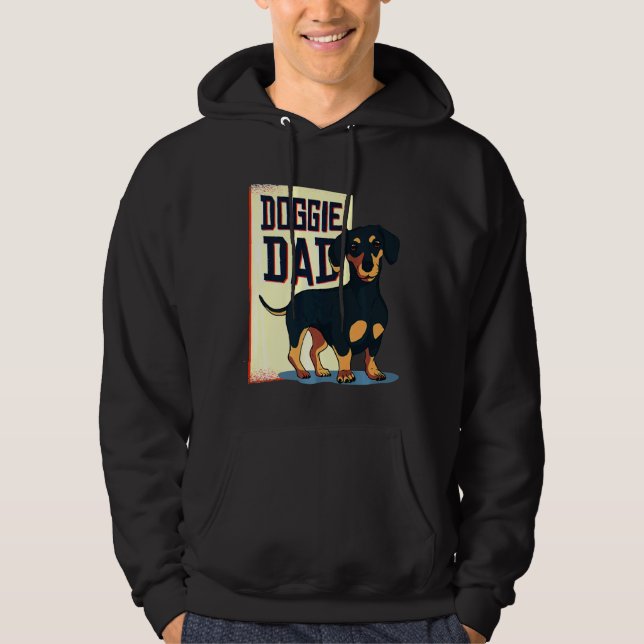 Dachshund Doggie Pappa Hoodie (Framsida)