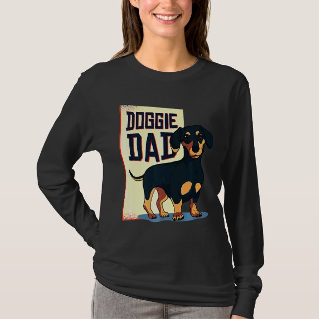 Dachshund Doggie Pappa T Shirt (Framsida)