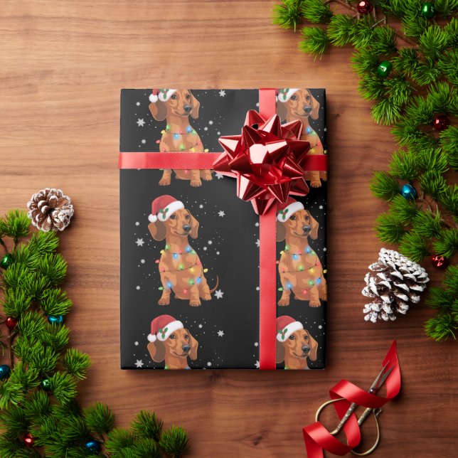 Dachshund Dogs Tree Christmas Xmas Pet Dog  Presentpapper (Julgåva)