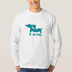 Dachshund + Dolphins NFL Färg T Shirt