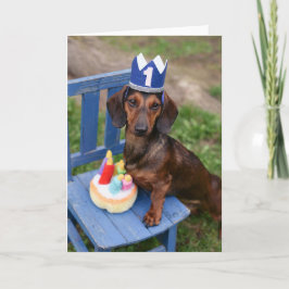 Dachshund Doxie Birthday Card Weiner Hund Puppy Kort