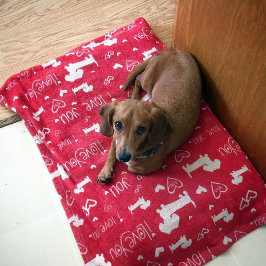 Dachshund Doxie I Kärlek, du hör Blanket Fleecefilt