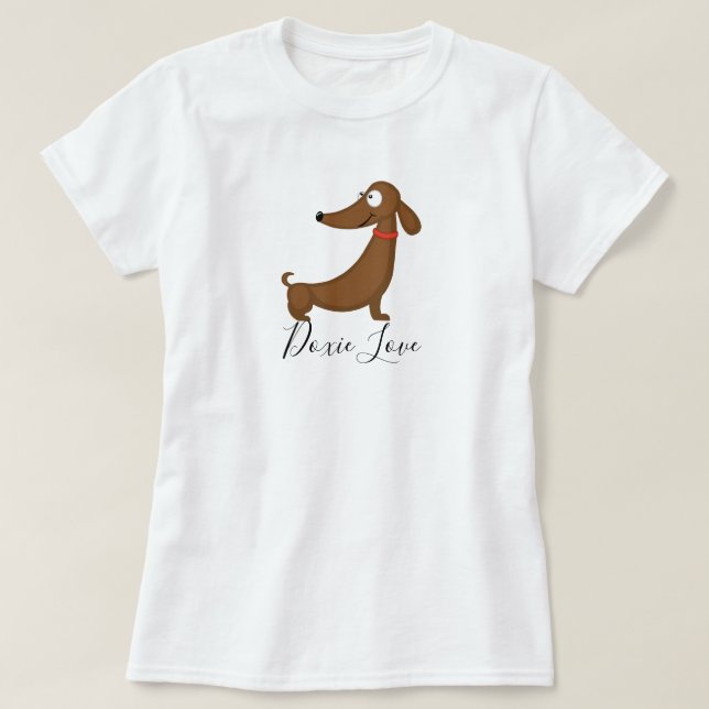 Dachshund (Doxie) Kärlek T-Shirt (Design framsida)