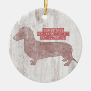Dachshund Doxie Teckel Älskare Illustration Quote Julgransprydnad Keramik