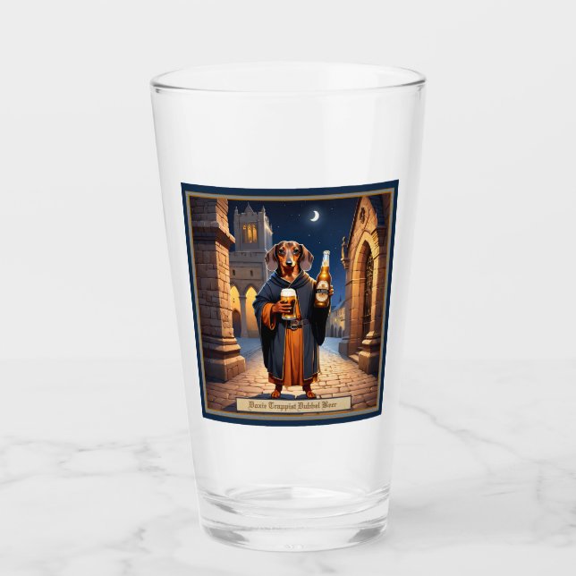 Dachshund Doxie Trappist Beer Glass Glaskopp (Framsida)