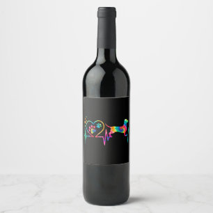Dachshund Doxie Weenie Mamma Heartslag Gift Vinflaska Etikett