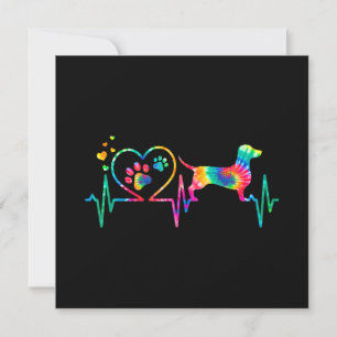 Dachshund Doxie Weenie Mamma Pappa Hjärtbanksprese Inbjudningar