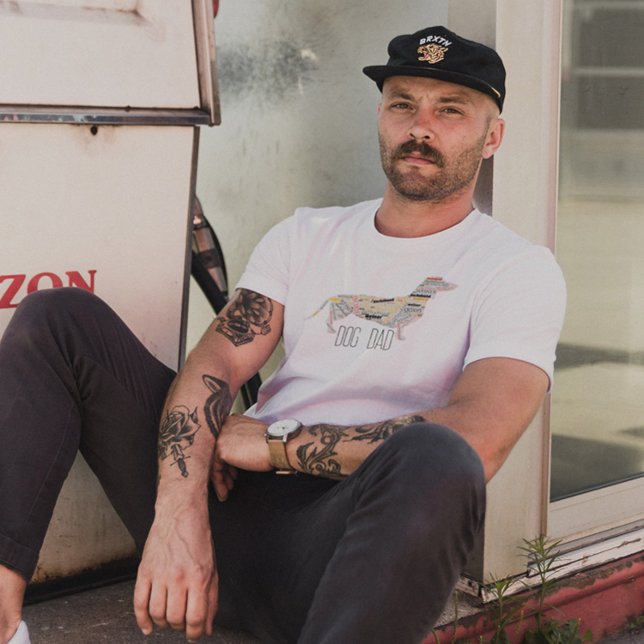 Dachshund Doxin Doxie Wiener Hund Pappa Retro Grun T Shirt (Skapare uppladdad)