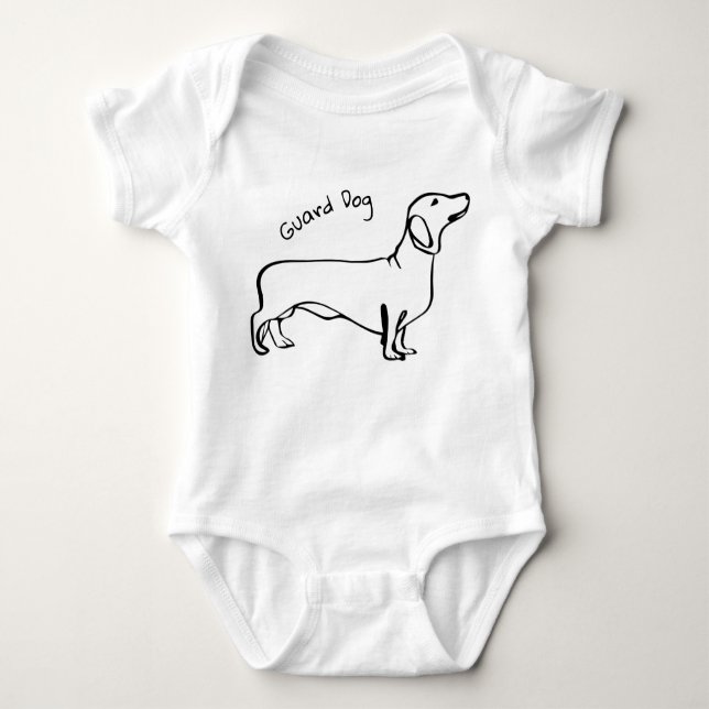 Dachshund Dreams: Anpassade Baby Bodykostym T Shirt (Framsida)