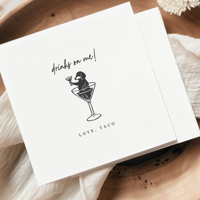 Dachshund Drinks On Me Cocktail Napkins Pappersservett (Skapare uppladdad)