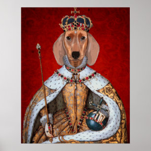 Dachshund drottning poster