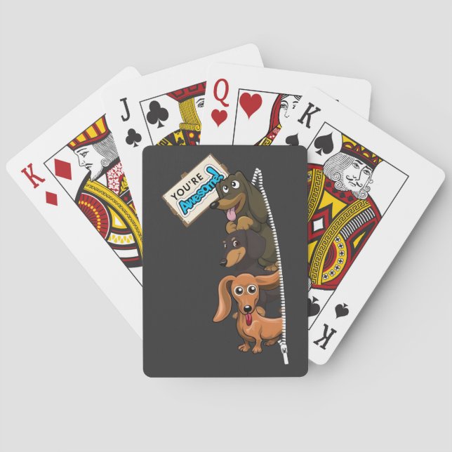 Dachshund du är Fantastisk Casinokort (Baksidan)