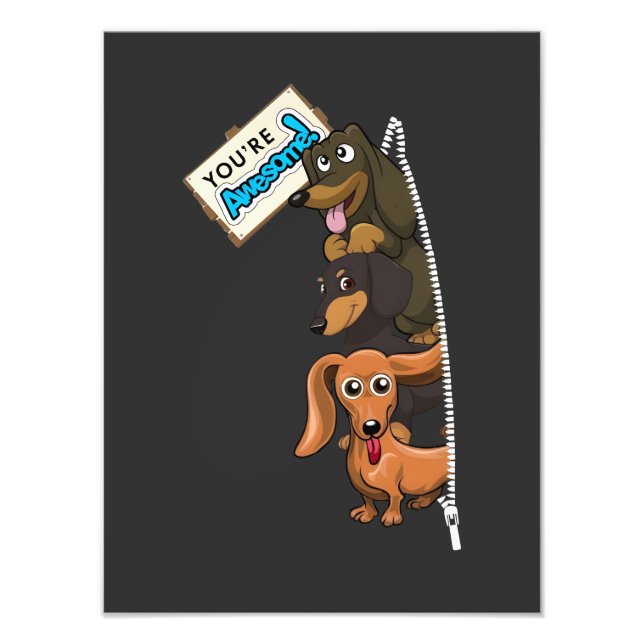 Dachshund du är Fantastisk Fototryck (Framsidan)