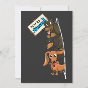 Dachshund Du Är Fantastisk Inbjudningar