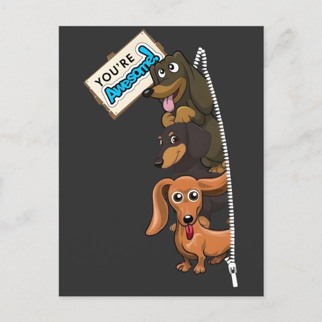 Dachshund du är Fantastisk Vykort (Framsida)