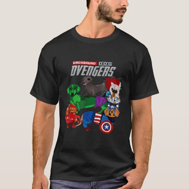 Dachshund Dvengers T Shirt (Framsida)