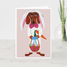 Dachshund Easter Bunny Helgkort
