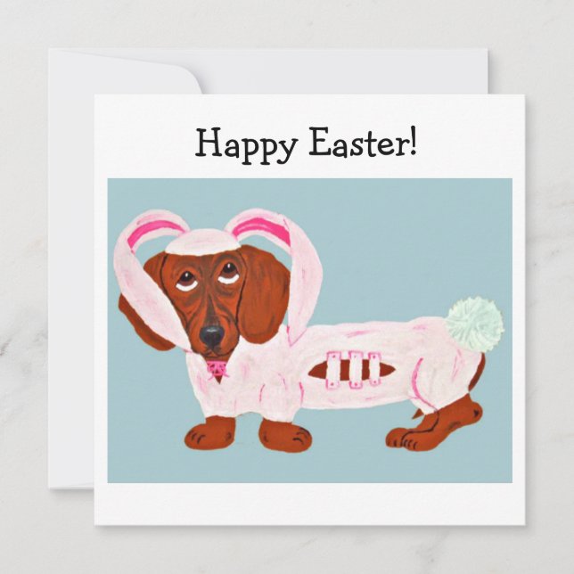 Dachshund Easter Bunny Kort (Framsida)