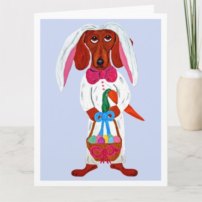 Dachshund Easter Bunny Kort (Framsida)