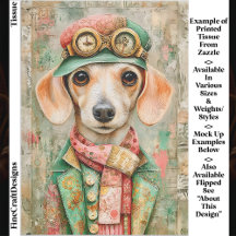 Dachshund EB4R Decoupage för pastel-dekomprimerad