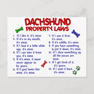 Dachshund Egendom Laws 2 Vykort