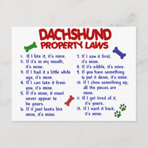 Dachshund Egendom Laws 2 Vykort