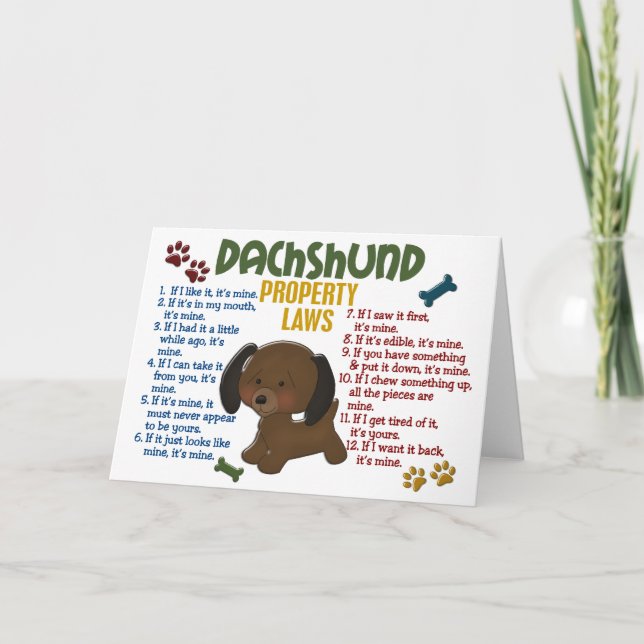Dachshund Egendom Laws 4 Kort (Framsida)
