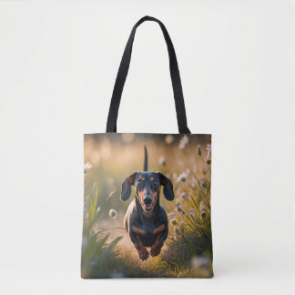Dachshund Elegant Tote Bag Tygkasse