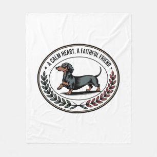 Dachshund Ett lugnt hjärta, en trogen vän Fleecefilt