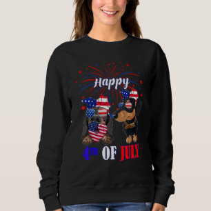 Dachshund Ett par 4:e juli Rött vitt blått Amerika T Shirt