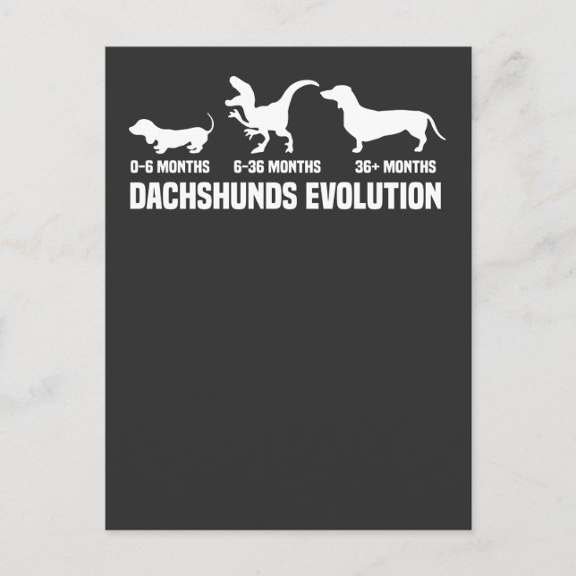 Dachshund Evolutions Inbjudan Vykort (Framsida)