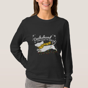 Dachshund Fairy Ljus genom Snö T Shirt